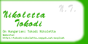 nikoletta tokodi business card